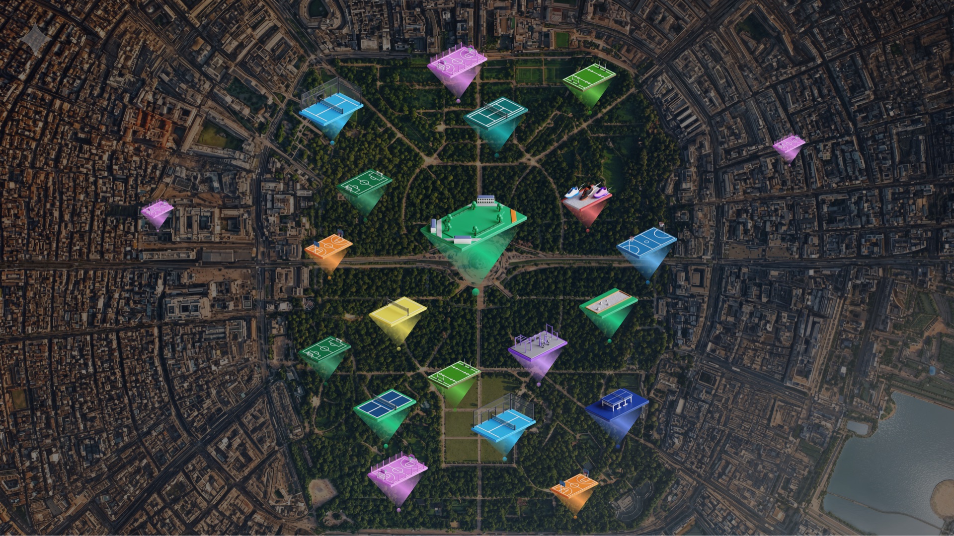 Aerial city map