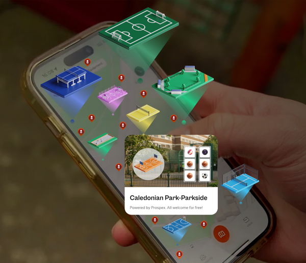 Mobile app showing AR map